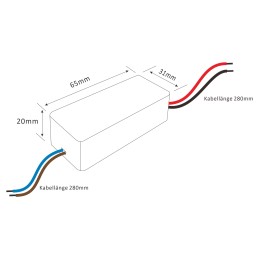 LED Power Supply Constant Voltage / 12V DC / 6W IP67 Waterproof