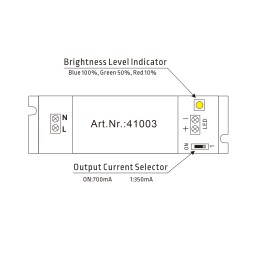 Constant current LED driver 350mA / 700mA two options, including 3-level dimming 10%-50%-100%.