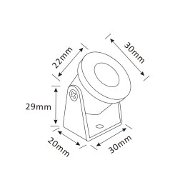 1W Mini LED Opbouwspot "Alyana" zwart 3VDC 350mA 3000K