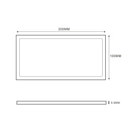 Mini LED Panel Unterbauleuchte 12VDC / 7,5W / 100x200x5mm 2700K