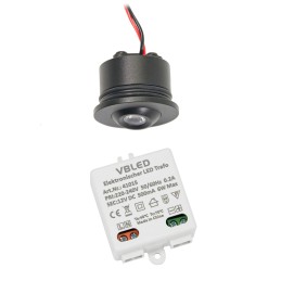 VBLED - LED-Lampe, LED-Treiber, Dimmer online beim Hersteller kaufen|9er Set 1W Mini-Einbauspot Inkl. LED Trafo IP67 wasserdicht 12V DC