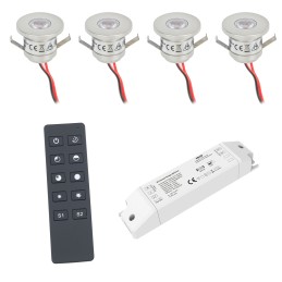 VBLED - LED-Lampe, LED-Treiber, Dimmer online beim Hersteller kaufen|1-er Set 1W Mini-Einbauspot IP65 Warmweiss Inkl.6W LED Trafo 12V DC