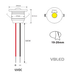 VBLED - LED-Lampe, LED-Treiber, Dimmer online beim Hersteller kaufen|4er Set 1W LED Mini Einbaustrahler IP65 warmweiß mit RF Funk Treiber 12V und Fernbedienung