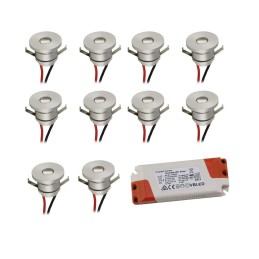 mini Spot Empotrable LED 3W - Minispot "OCULOS" - 12V CC - IP44 - 3000K - Orientable - Plata