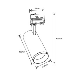 Verstelbare anti-verblindende COB LED railspot – 4000K, 60° bundel, 4000lm, witte behuizing