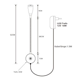 Premium LED wand-, bed- en leeslamp met zwanenhals en USB-aansluiting