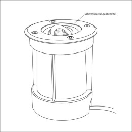 IP67 In-Ground Light 12V AC – Swiveling GU5.3/MR16 Socket, Drive-Over up to 1 Ton, Stainless Steel Cover, Bulb Not Included