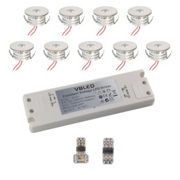 KIT of 5 - LED Mini Recessed Spotlight "TINI" 1W Rotating & Swivelling