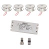 Set di 4 mini faretti da incasso "NOVOS" da 3W bianco caldo 3000K 12V DC incl. trasformatore LED