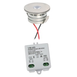 Set of 1 3W LED aluminium...