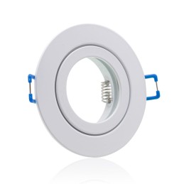 Marco para Foco Empotrado Redondo Blanco – Fijo IP44 para Baño & Zonas Húmedas – Aluminio de Alta Calidad