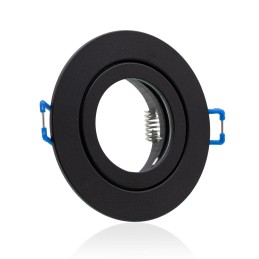 Marco para Foco Empotrado Redondo Negro – Fijo IP44 para Baño & Zonas Húmedas – Aluminio de Alta Calidad