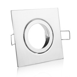 Marco para Foco Empotrado Cuadrado Acabado Acero Inoxidable – Fijo IP44 para Baño & Zonas Húmedas – Aluminio Anticorrosión