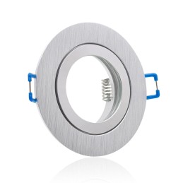 Spot Encastré Cadre Rond Aluminium Brossé – Fixe IP44 pour Salle de Bain & Zones Humides – Aluminium Haut de Gamme