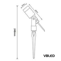 LED Tuinspot "Flavius" 3W 4000K 12V Zilver