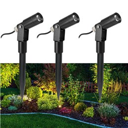 Set of 3 LED garden spotlights Garden pond light 12V, stainless steel IP68 with MR16 bulb 5W