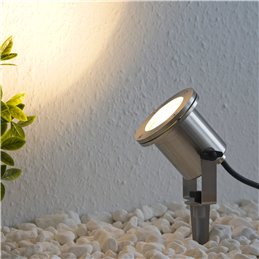 LED Garden Spotlight Garden Pond Light 230V, stainless steel IP68 with GU10 bulb 5W