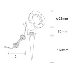 Set di 3 faretti da giardino a LED Luce per laghetti da giardino 12V, acciaio inox IP68 con lampadina MR16 5W