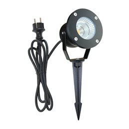 Garden floodlight set 12V AC, IP65, 99mm diameter, incl. bulb and 12W power supply unit