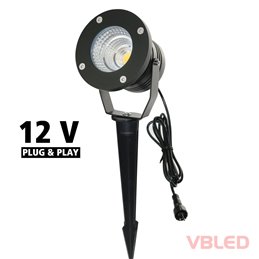 VBLED - LED-Lampe, LED-Treiber, Dimmer online beim Hersteller kaufen|Gartenleuchte Schwarz Gartenspot mit Erdspieß 12V inkl. MR16 GU5.3 LED Spot 5W 3000K