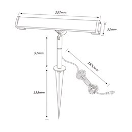 VBLED - LED-Lampe, LED-Treiber, Dimmer online beim Hersteller kaufen|Gartus® LED-Erdspießstrahler schwenkbar mit Erdspieß 12VAC/DC 5.5W 3000K