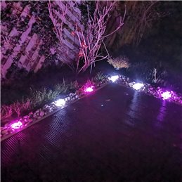 Juego de 3 luces de jardín LED RGB+W 1W 12V AC IP65