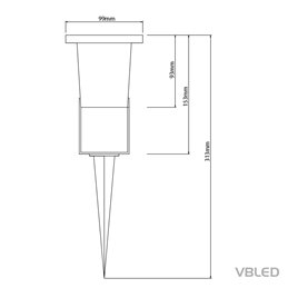 VBLED LED pond floodlight "Stagnum" 12V IP65 aluminium black (MR16 LED bulb changeable)