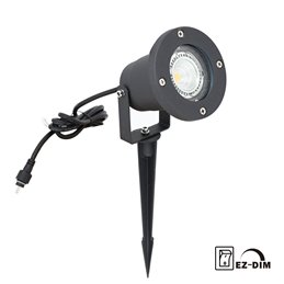 Foco de jardín 12V AC, IP65, diámetro 99mm, incl. bombilla y fuente de alimentación 12W